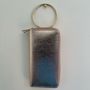 Rose Gold Fashion Clutch with gold details